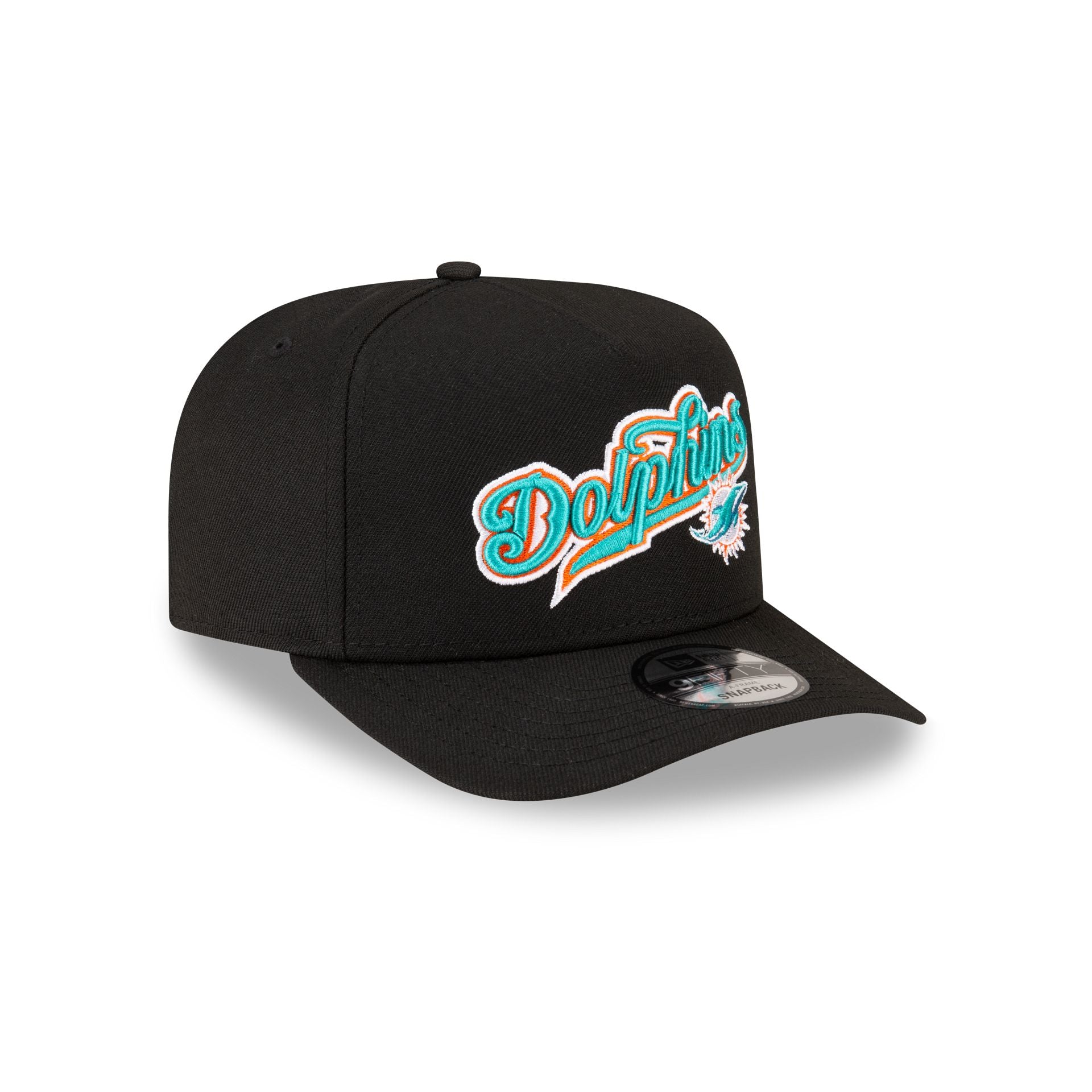 Born x Raised x Miami Dolphins Script Black 9FIFTY A-Frame Snapback Hat - Image 3