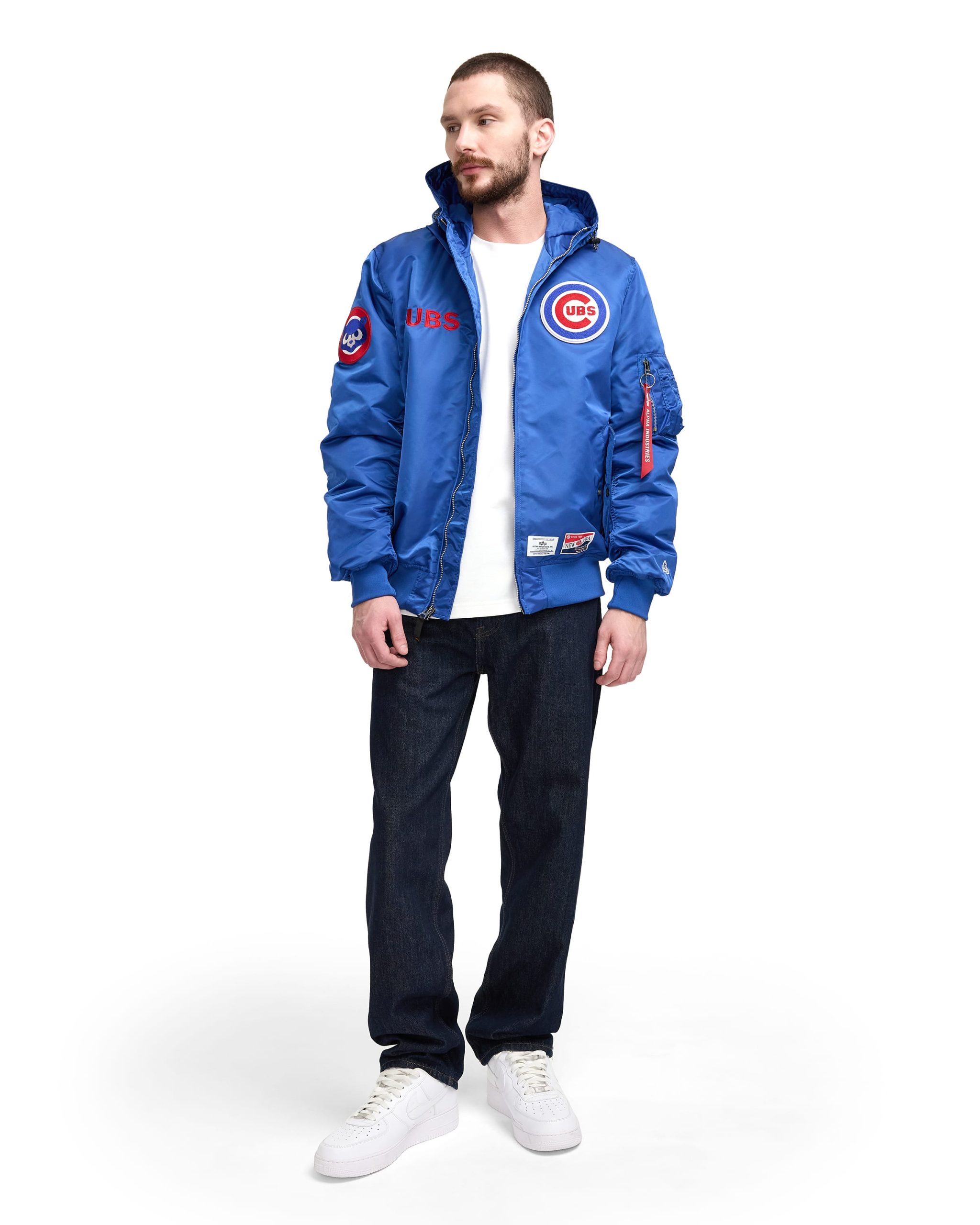 Alpha Industries x Los Angeles Dodgers L-2B Hooded Bomber Jacket Brown - Image 4