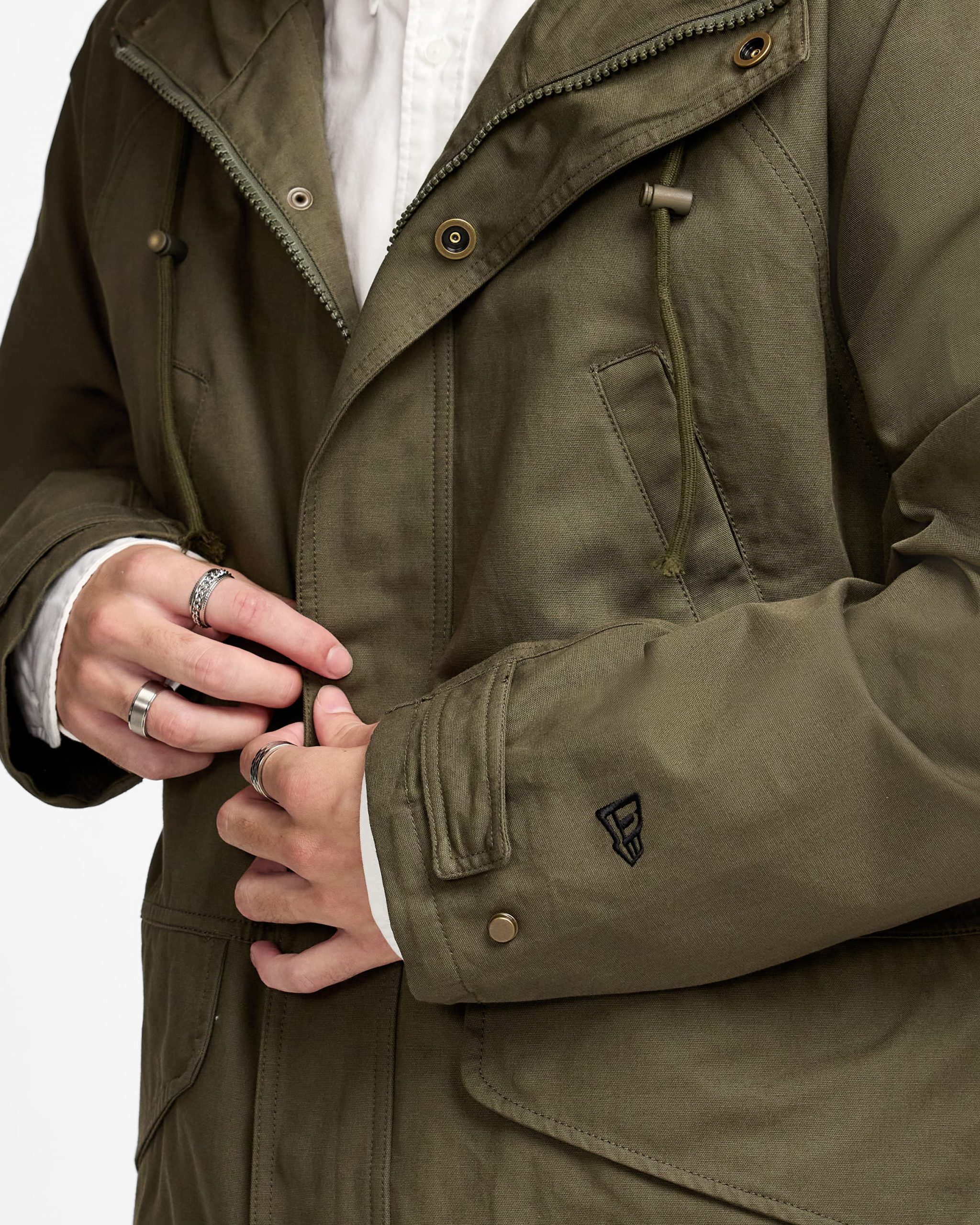 New Era Cap Dark Khaki Fishtail Parka Jacket - Image 4