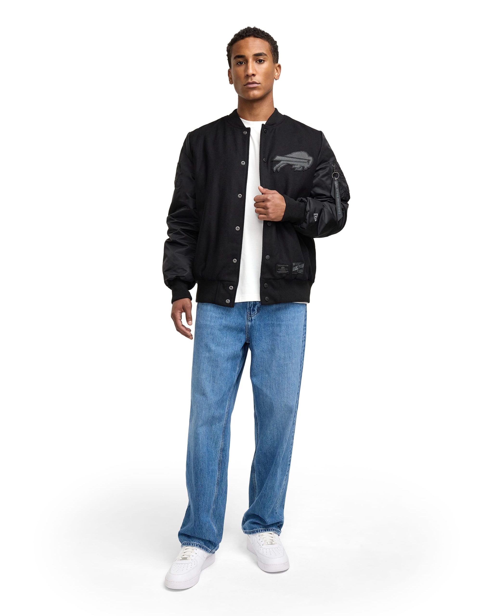 Alpha Industries x Dallas Cowboys MA-1 Wool Varsity Jacket Black - Image 6