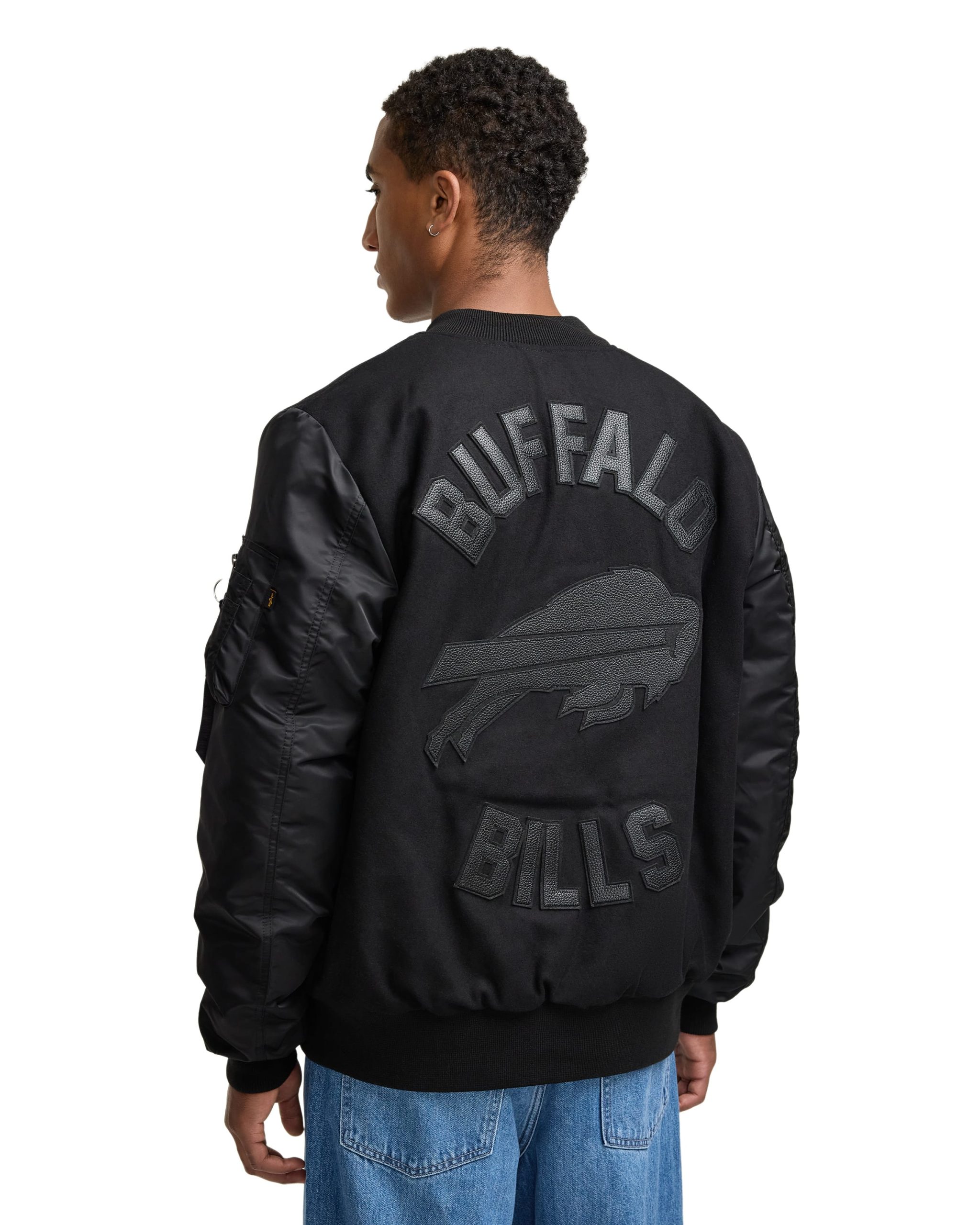 Alpha Industries x Dallas Cowboys MA-1 Wool Varsity Jacket Black - Image 4