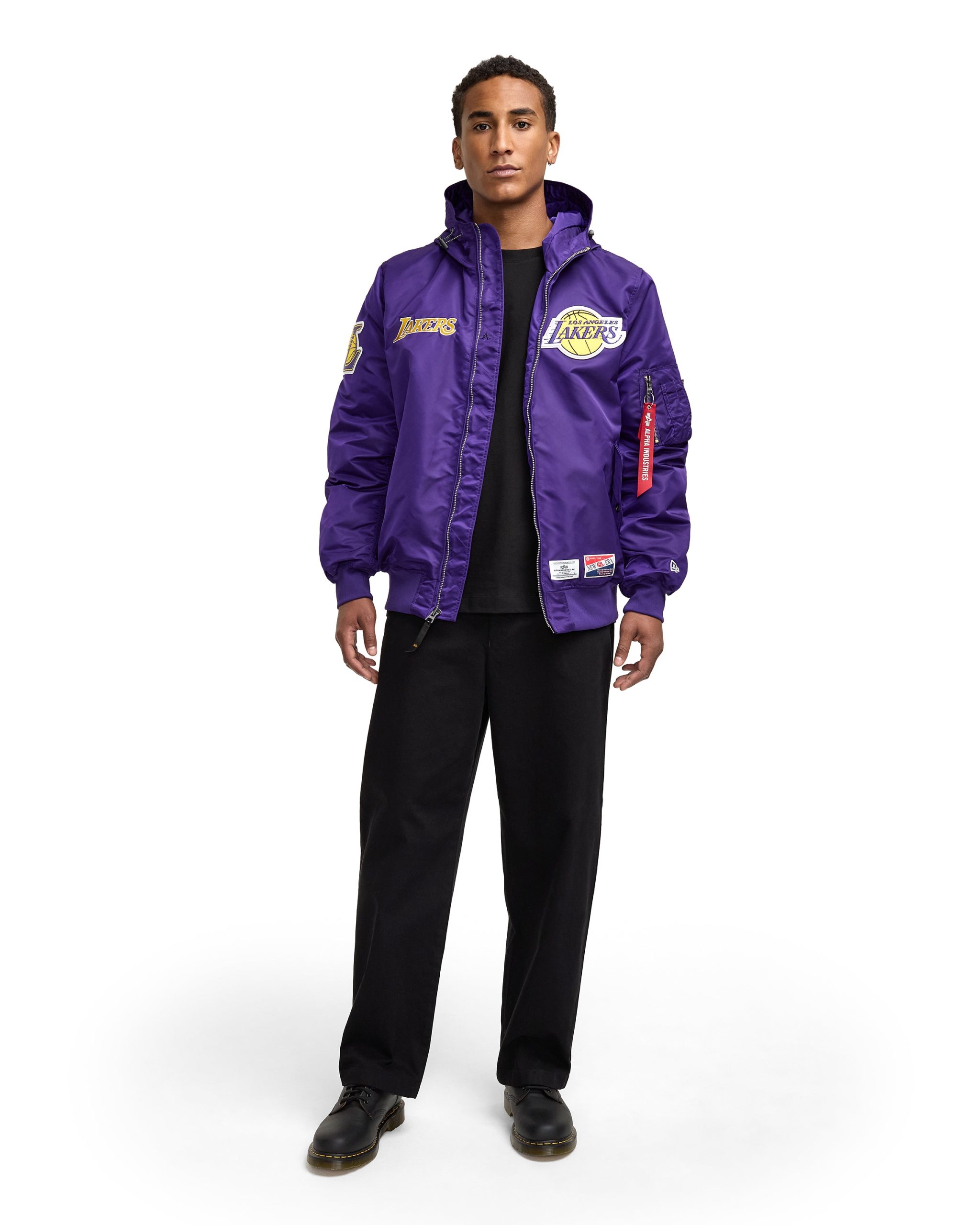 Alpha Industries x Los Angeles Lakers L-2B Hooded Bomber Jacket - Image 5