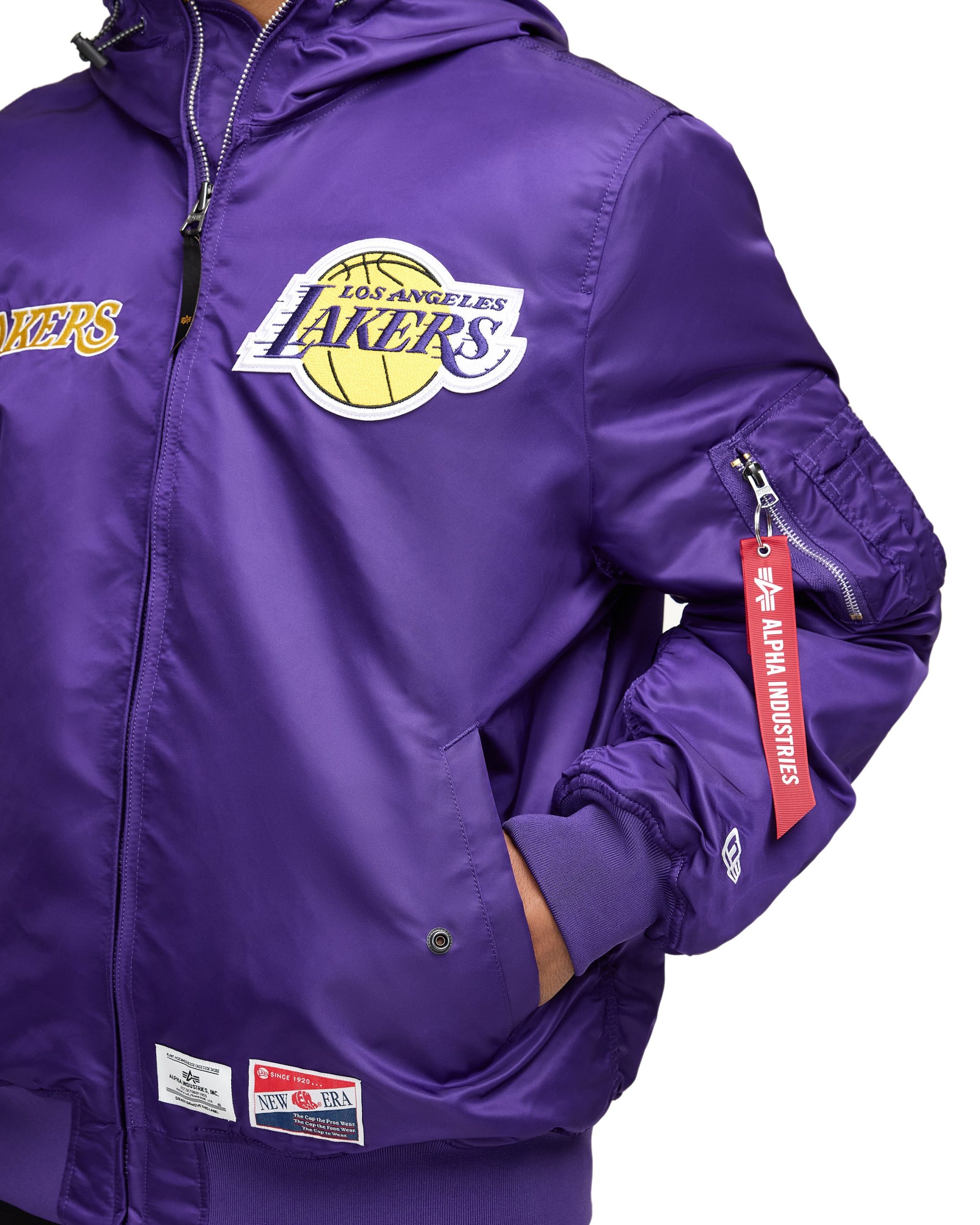 Alpha Industries x Los Angeles Lakers L-2B Hooded Bomber Jacket - Image 4