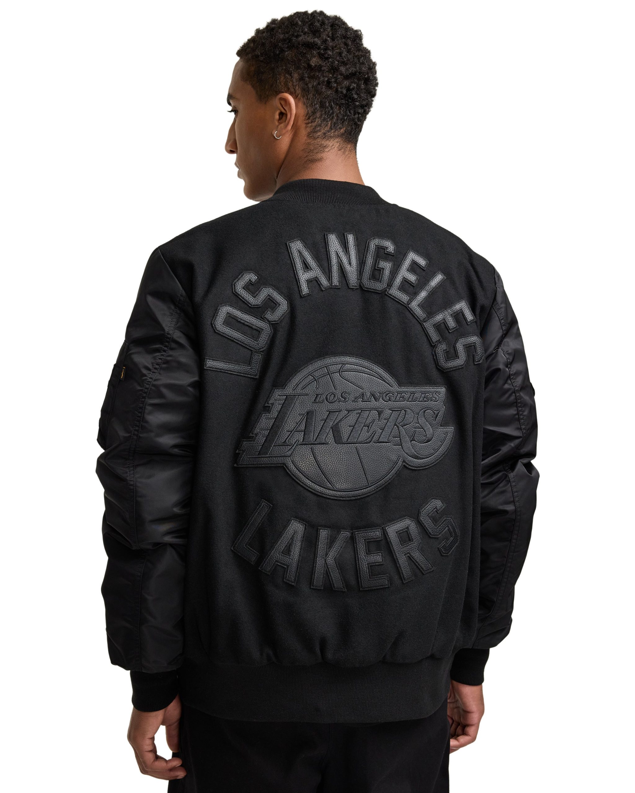 Alpha Industries x Los Angeles Lakers MA-1 Wool Varsity Jacket Black - Image 5