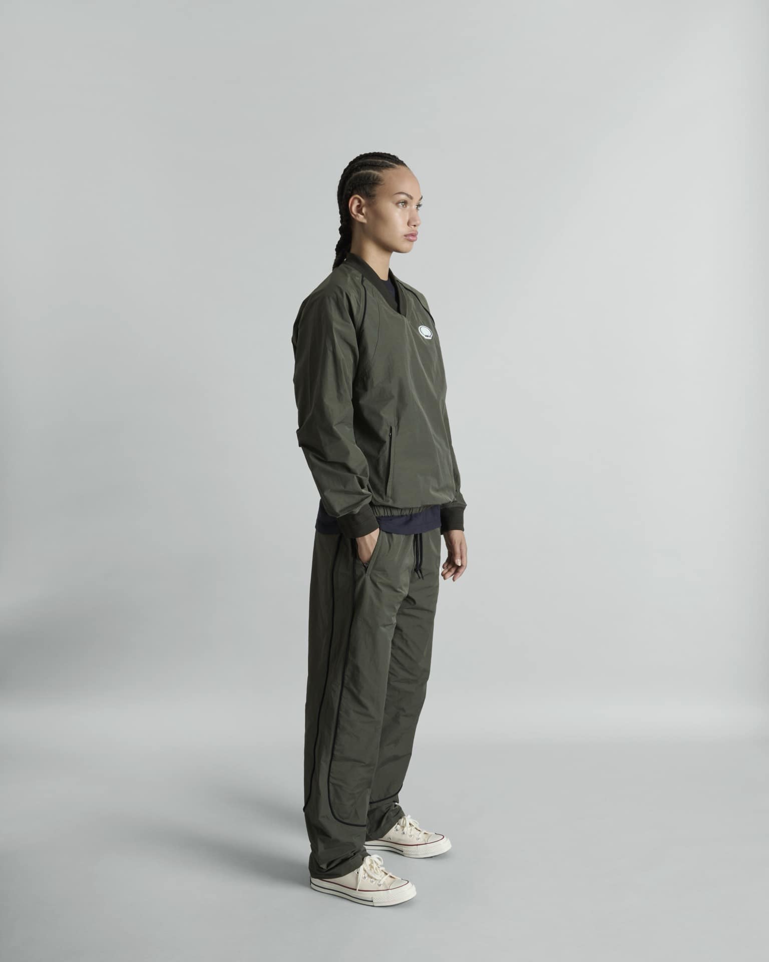 Larkin Dusty Charcoal Track Pullover Jacket - Image 4