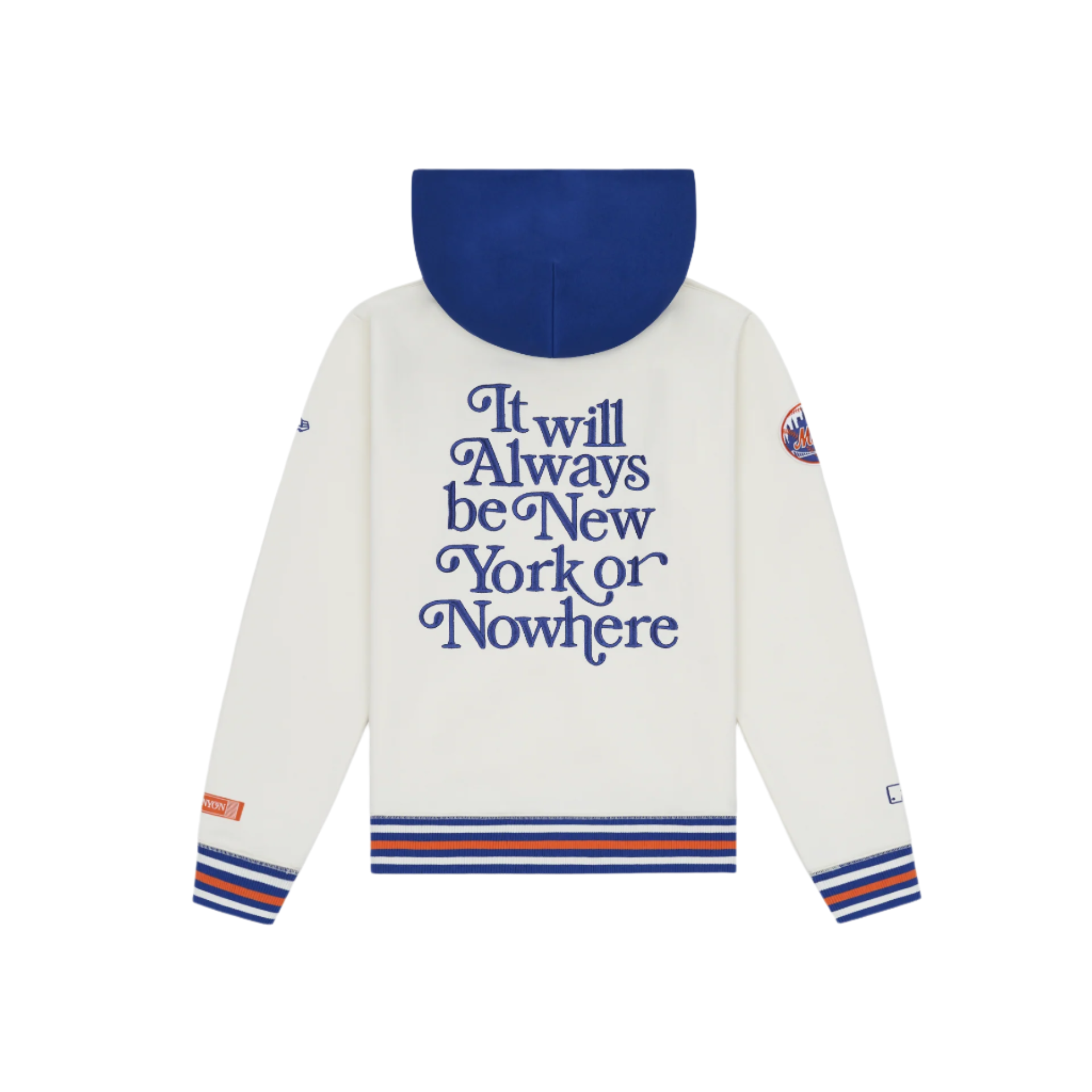 New York or Nowhere x New York Mets Chrome White Motto Hoodie - Image 2
